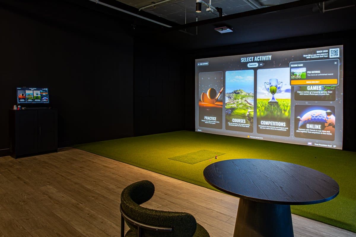Open TrackMan iO Indoor Golf Bay at True Precision Golf in Pickering